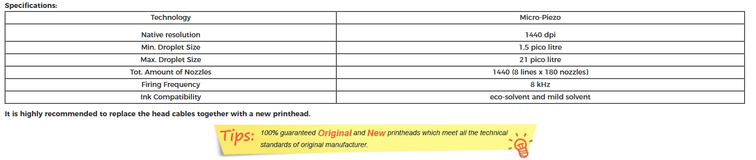 Original Mimaki JV33 / JV5 Printhead with Memory Board - M007947