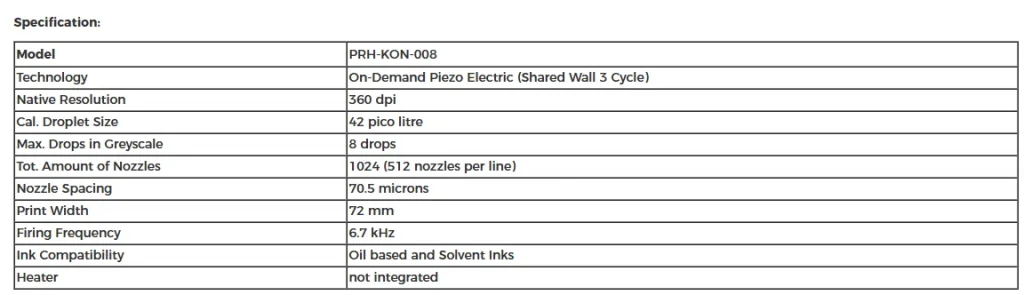 Konica KM1024 LNB 42PL Printhead