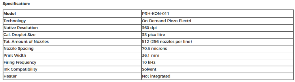 Konica KM512 LNX 35PL Printhead