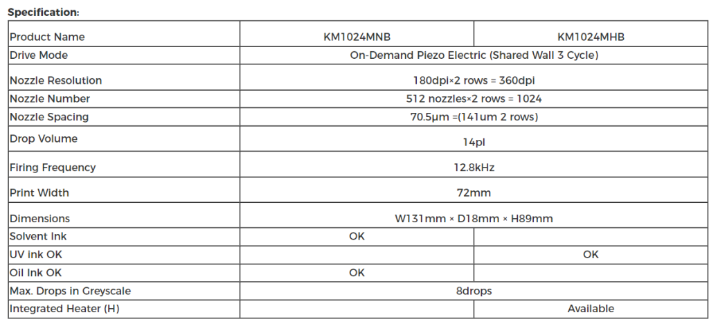 Konica KM1024 MNB 14PL Printhead